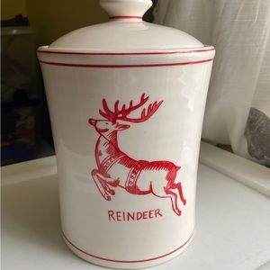 Anthropologie Molly Hatch ceramic Reindeer canister